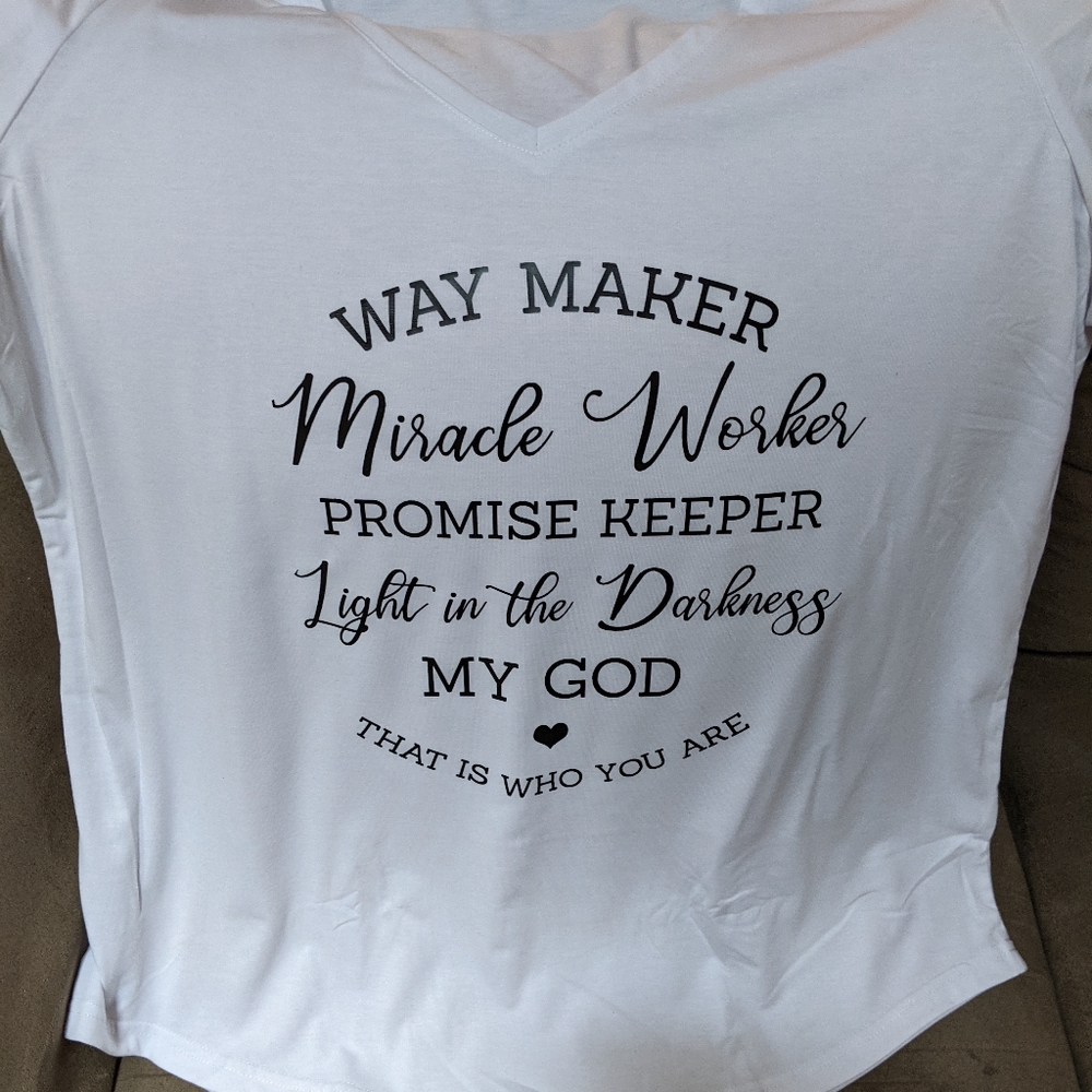 *Sale Waymaker miracle worker God Inspirational v-neck t-shirt